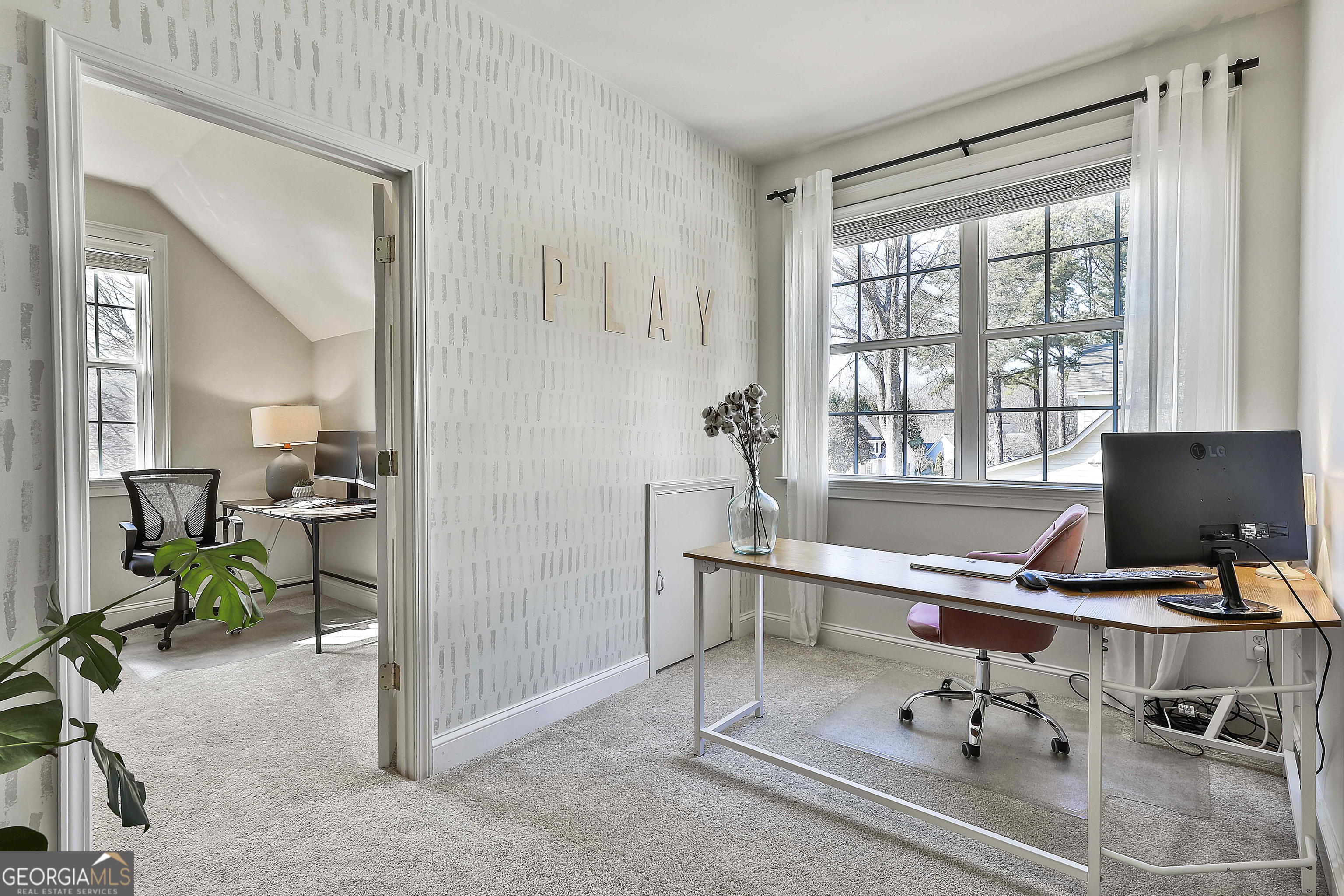 80 Middleton Trace Newnan, GA 30265 - Photo 49 of 92 a view of a workspace with furniture and a window