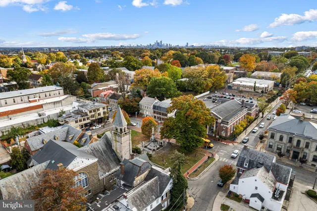 an aerial view of a city