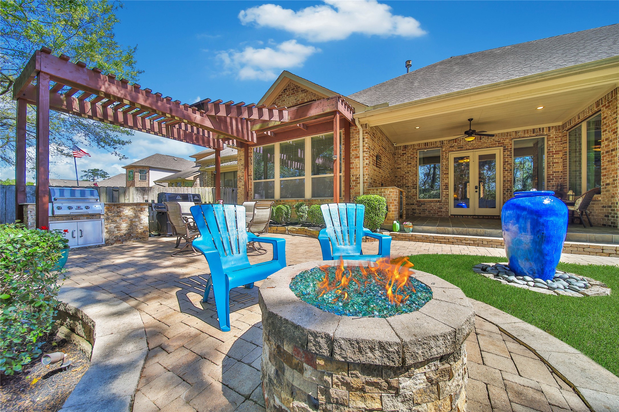 3234 Explorer Way Conroe, TX 77301 - Photo 42 of 46 Gather around the fire pit and enjoy evenings under the stars