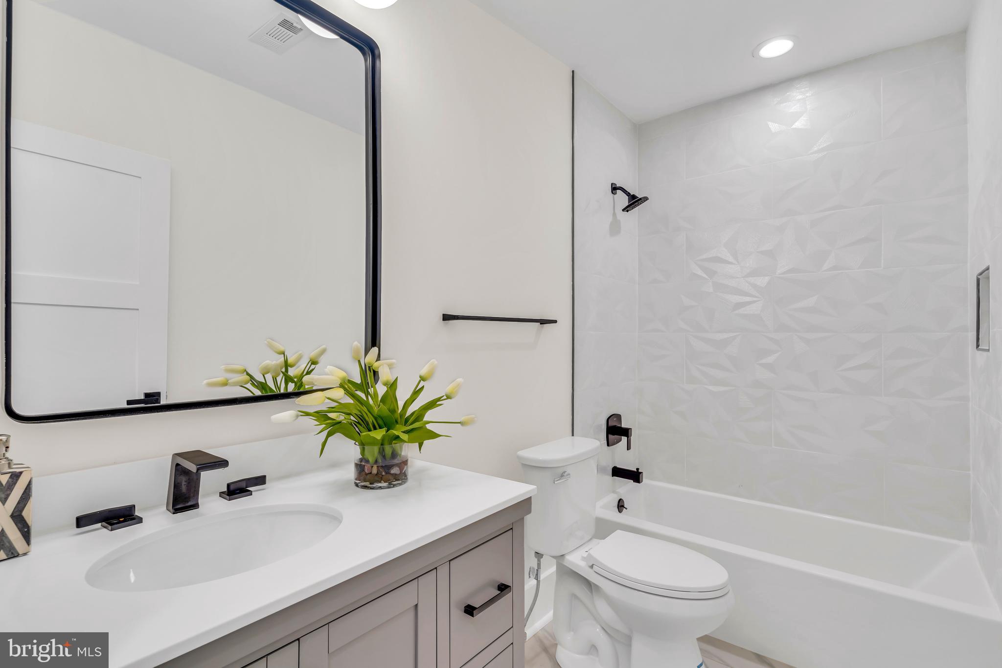 112 Todd Place Northeast Washington, DC 20002 - Photo 41 of 73 a bathroom with a sink a toilet and a mirror