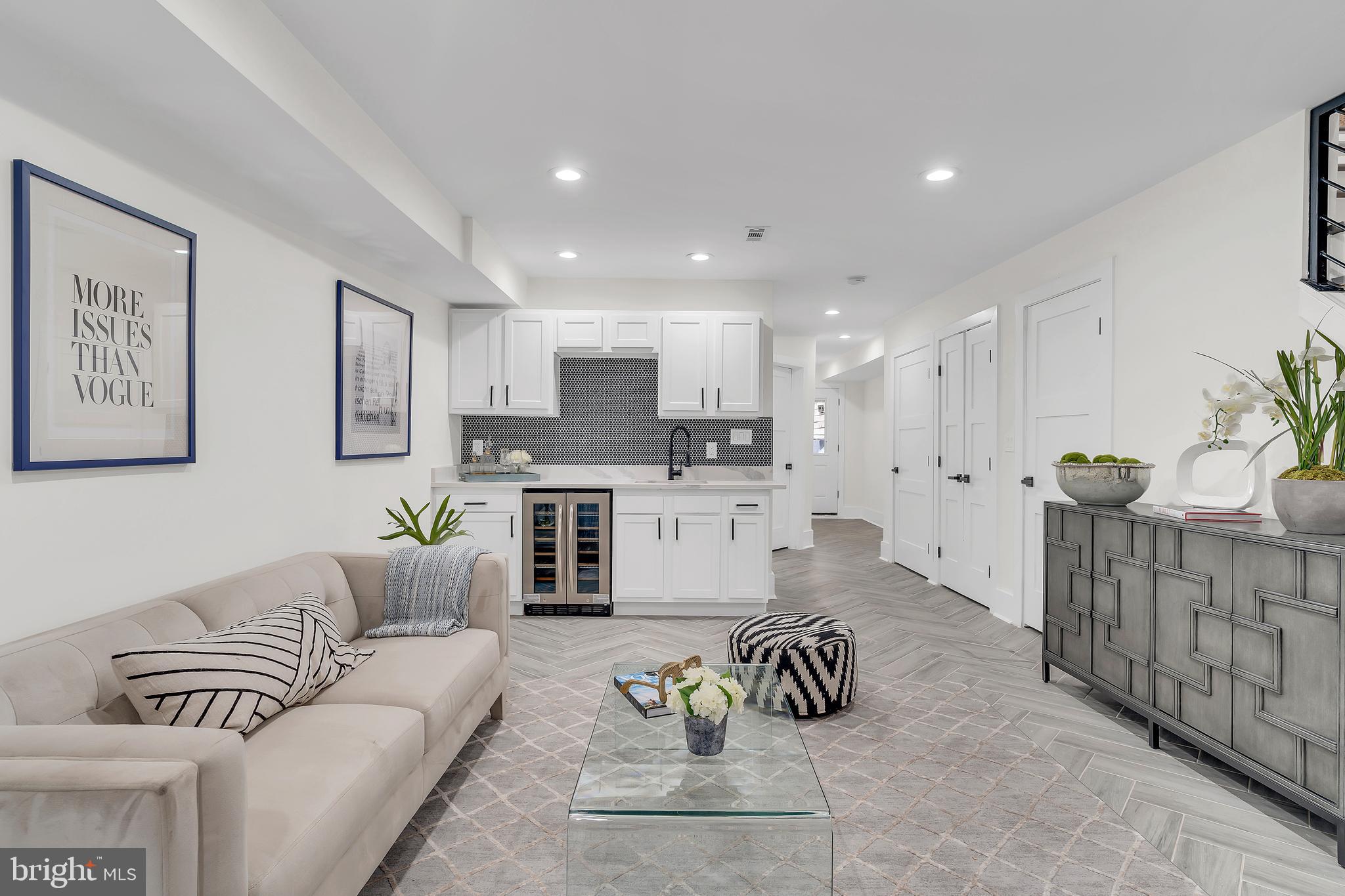 112 Todd Place Northeast Washington, DC 20002 - Photo 60 of 73 a living room with furniture and kitchen view