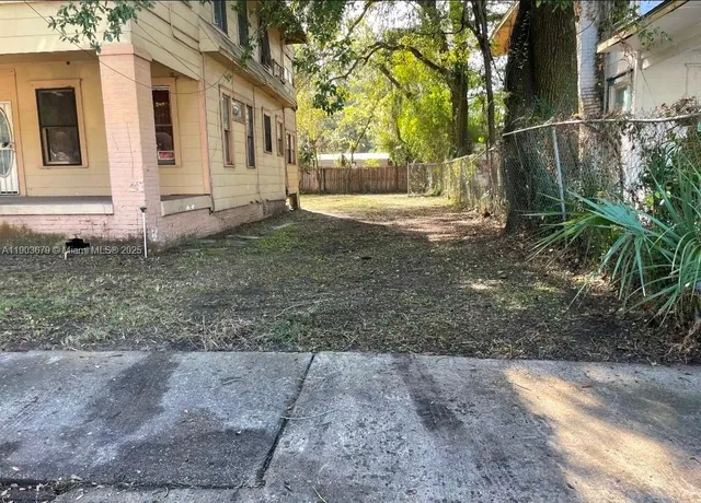 a backyard of a house