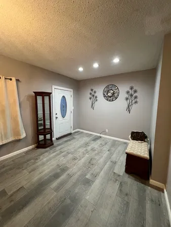 a view of a livingroom with a staircase