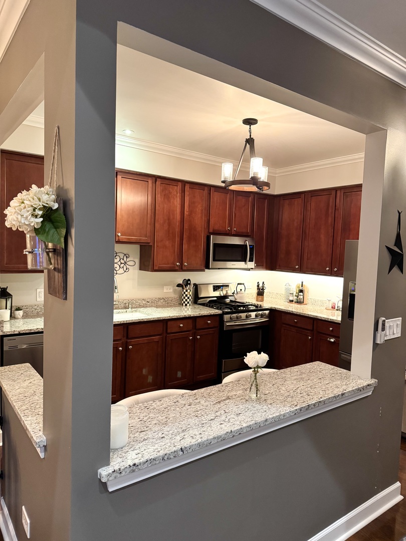 2827 White Thorn Circle Naperville, IL 60564 - Photo 9 of 26 a kitchen with a sink a stove and refrigerator