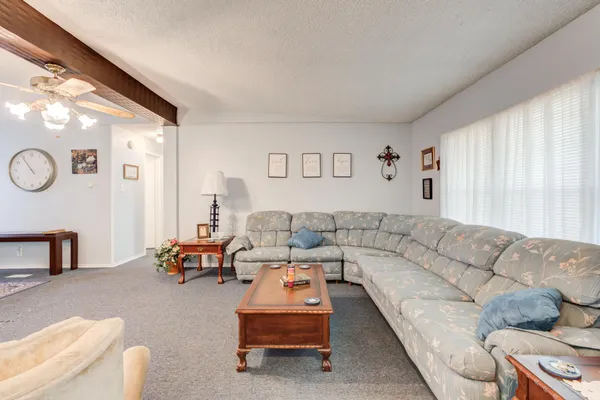 a living room with furniture and a couch