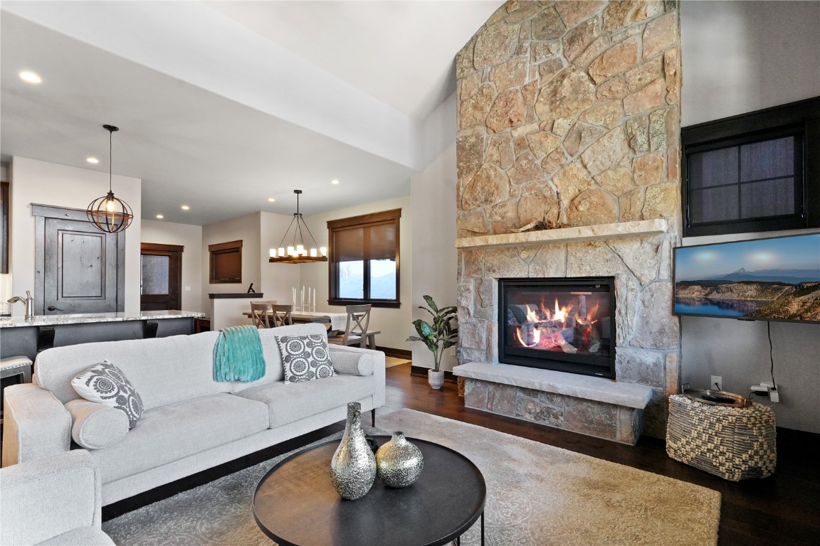 851 Independence Road Keystone, CO 80435 - Photo 10 of 50 a living room with furniture and a fireplace