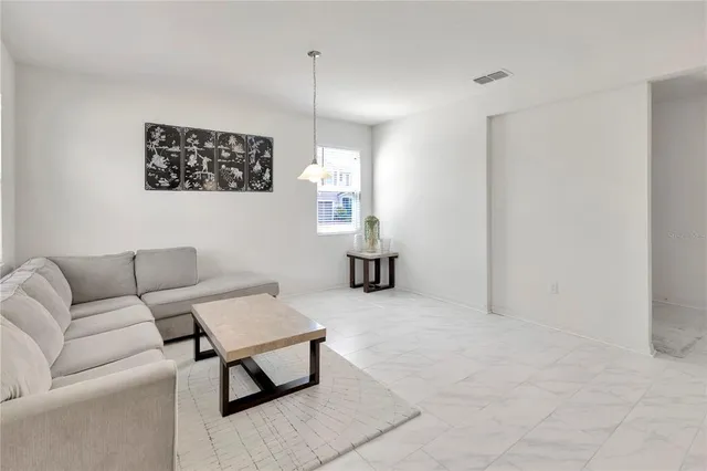 a living room with furniture