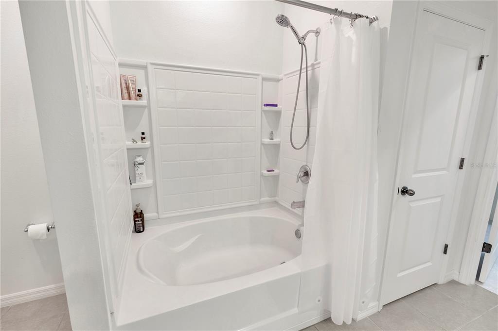 11530 Brighton Knoll Loop Riverview, FL 33579 - Photo 32 of 64 a bathroom with a shower and a bath tub