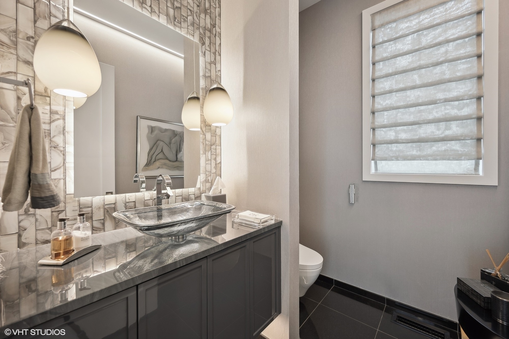 133 Timber Lane Glencoe, IL 60022 - Photo 24 of 45 a bathroom with a granite countertop sink and a mirror