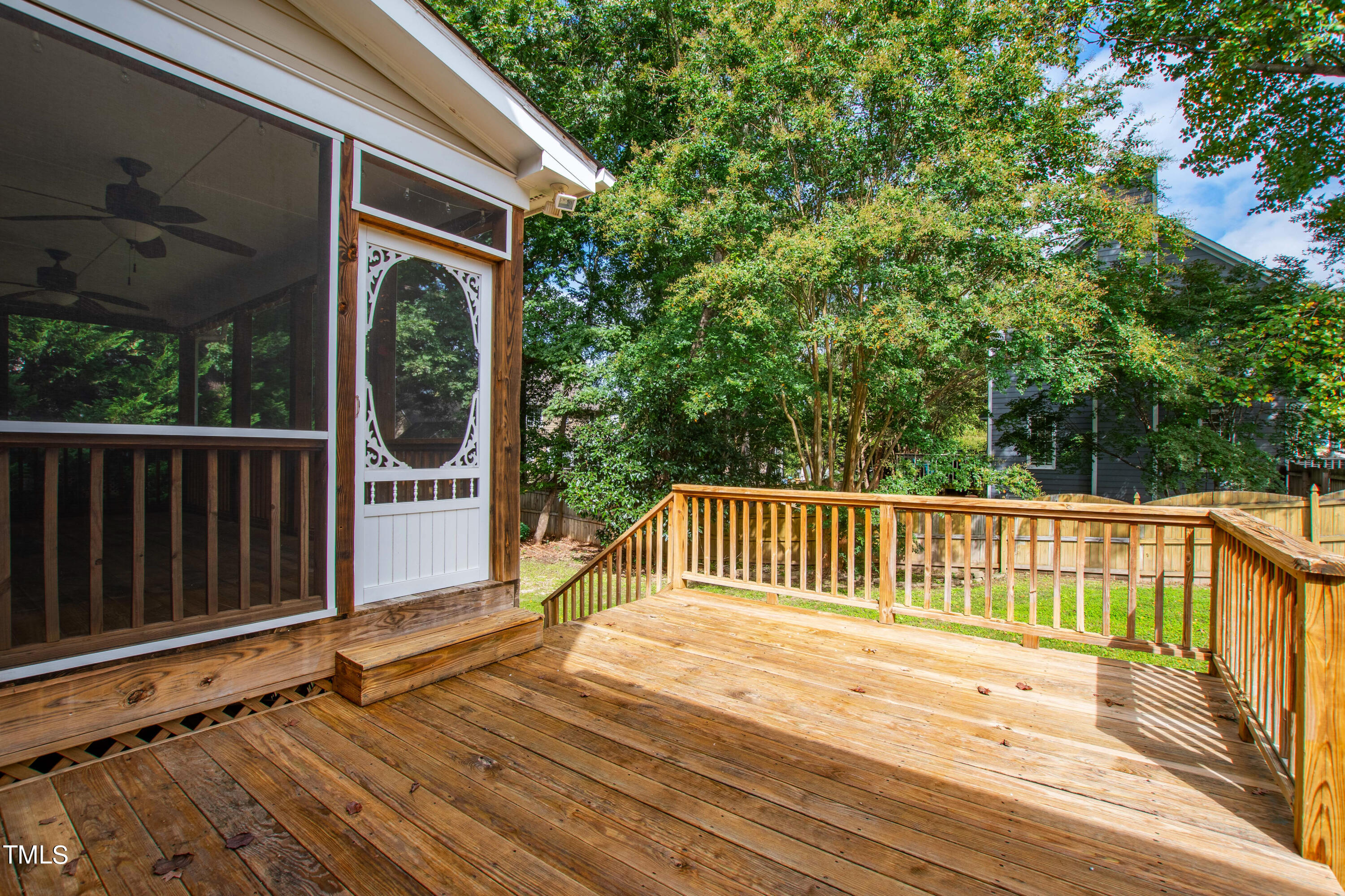 4305 Riverport Road Raleigh, NC 27616 - Photo 37 of 43 a view of deck with a flat screen tv and deck