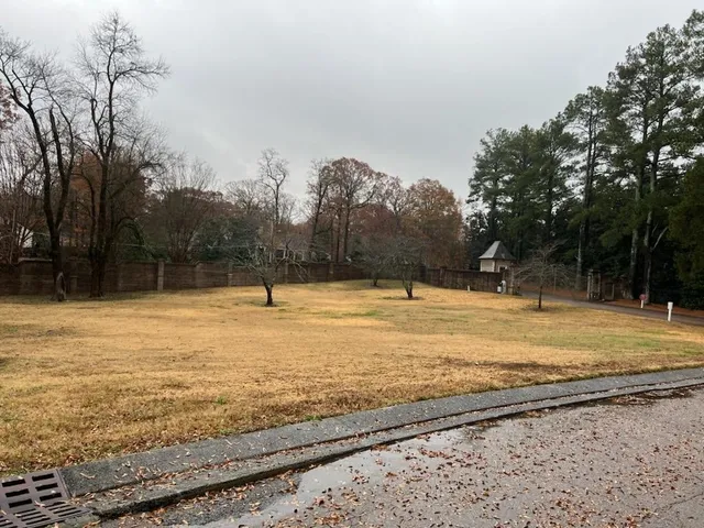 a view of a pool with a yard