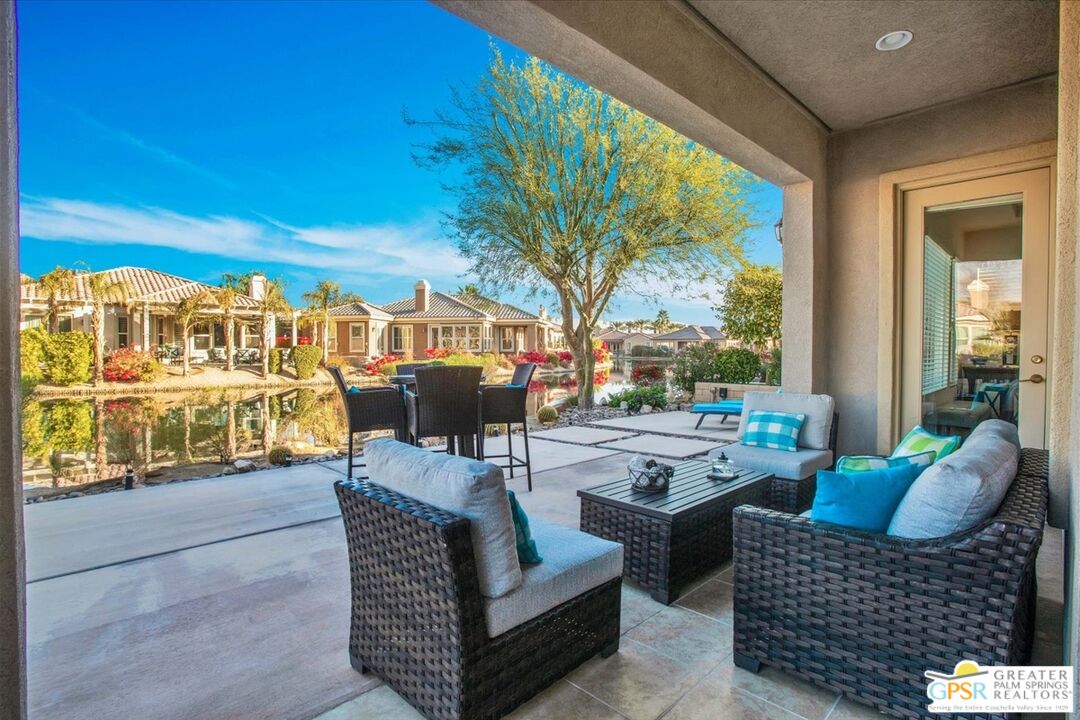 8 Lake Como Court Rancho Mirage, CA 92270 - Photo 38 of 63 a outdoor living space with furniture and garden view