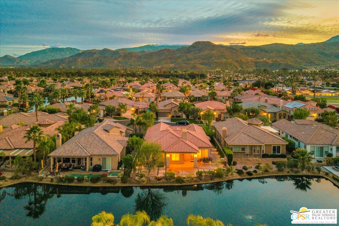 8 Lake Como Court Rancho Mirage, CA 92270 - Photo 45 of 63 an aerial view of residential houses with lake view