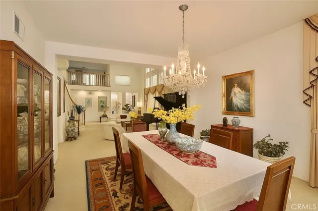 a view of a dining room and livingroom view