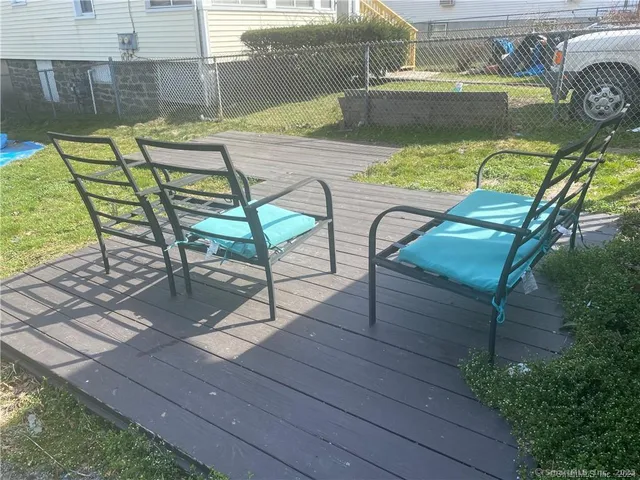 a view of a building with potted plants
