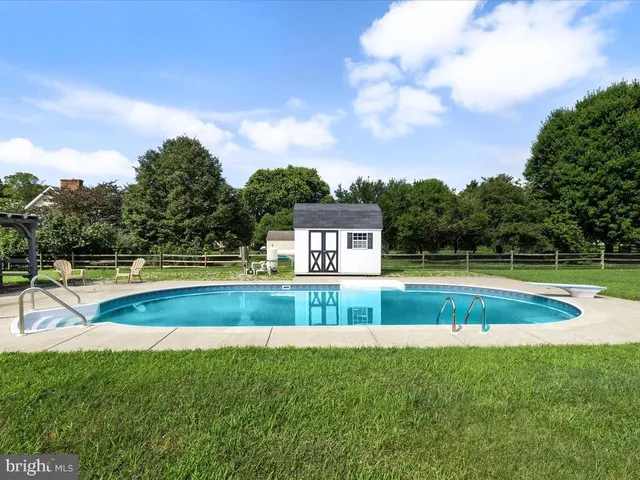 a view of swimming pool with a yard