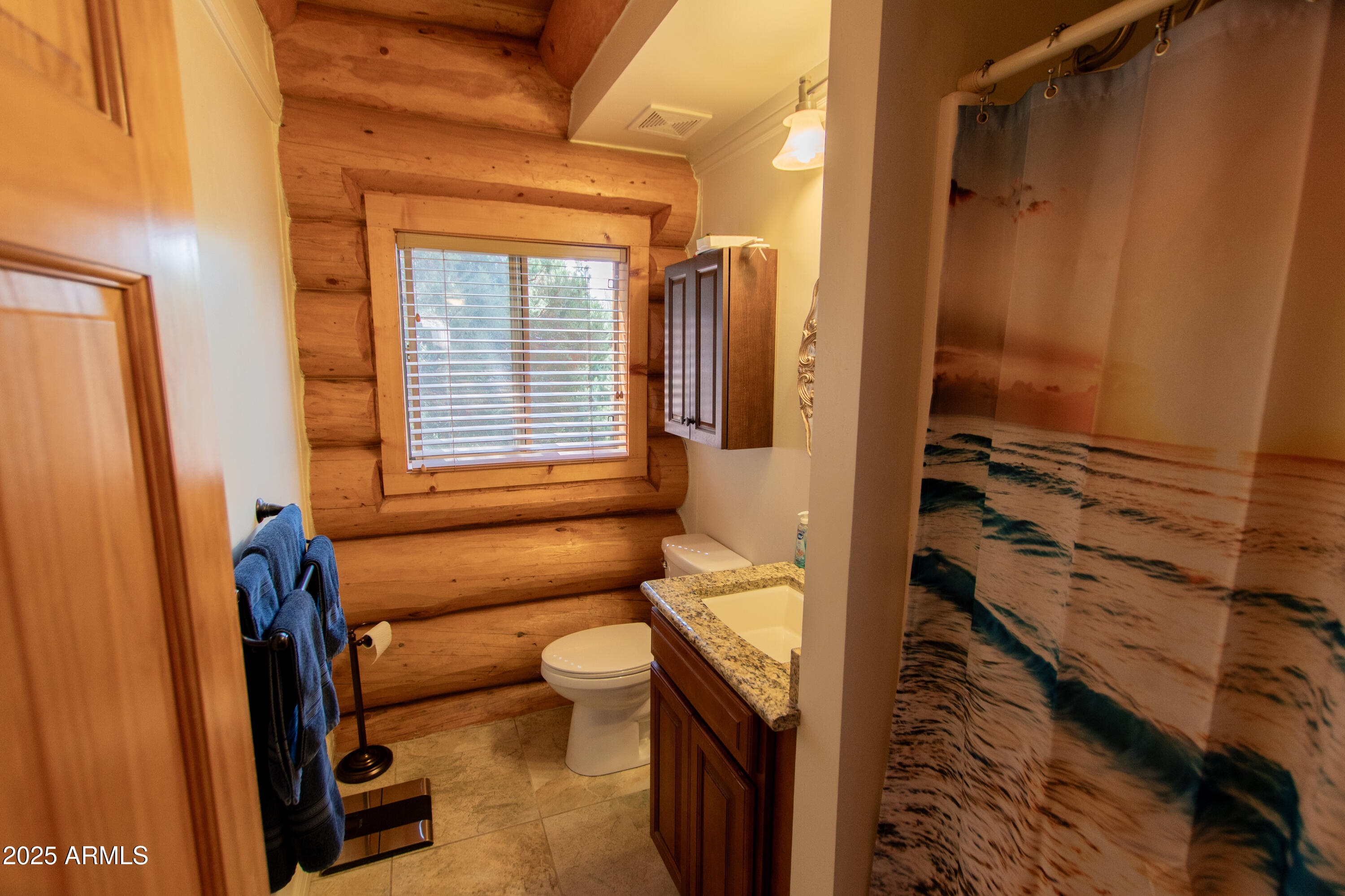 6168 Hidden Pines Loop Pine, AZ 85544 - Photo 25 of 77 a bathroom with a toilet sink and shower