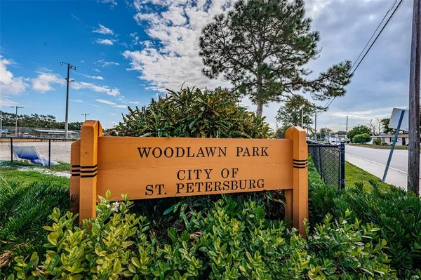 a view of backyard with green space