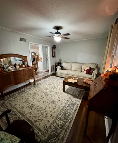 a living room with furniture and a couch