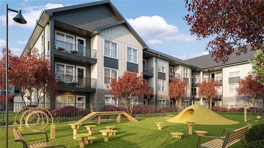 3753 Austell Road, Unit C1 Marietta, GA 30008 - Photo 16 of 16 a front view of a house with swimming pool and porch