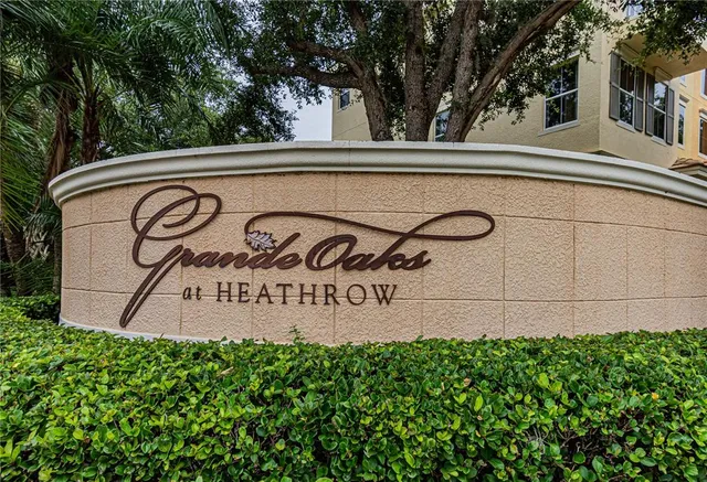 a view of a sign on the side of a building