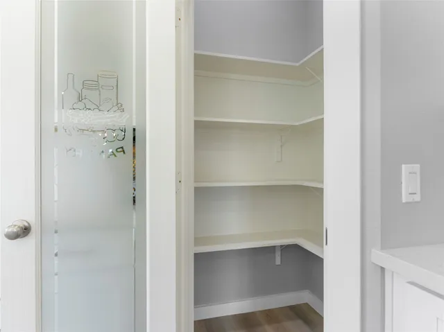 a view of a room with rack on the wall