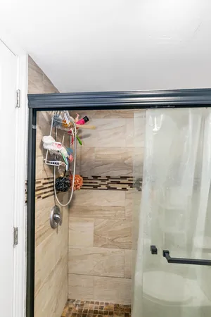 a bathroom with a shower