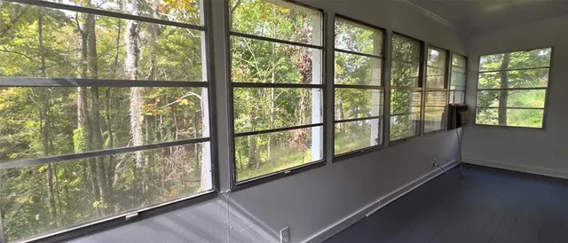 a view of a building from a window