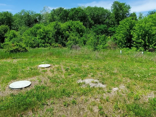a view of a golf course with a lake view