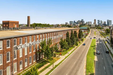 a view of city from a balcony