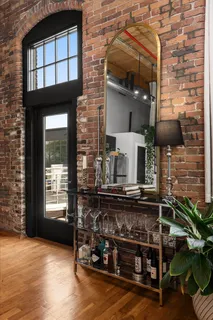 a view of a chairs in front of building