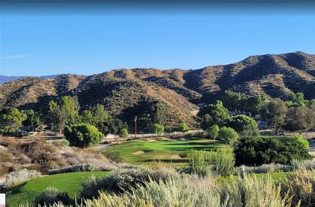 a view of a garden with a building in the background