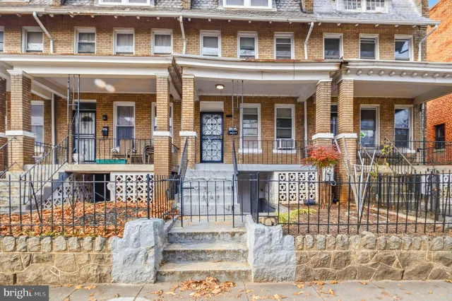 front view of a brick building