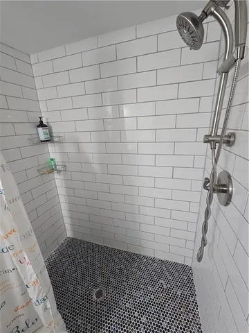 a bathroom with a shower