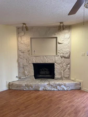 a view of a fireplace in a room