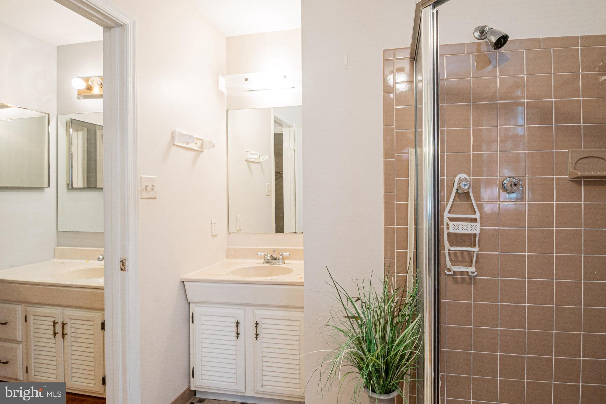 4910 Grid Street Bowie, MD 20720 - Photo 17 of 29 a bathroom with a shower a sink and a mirror
