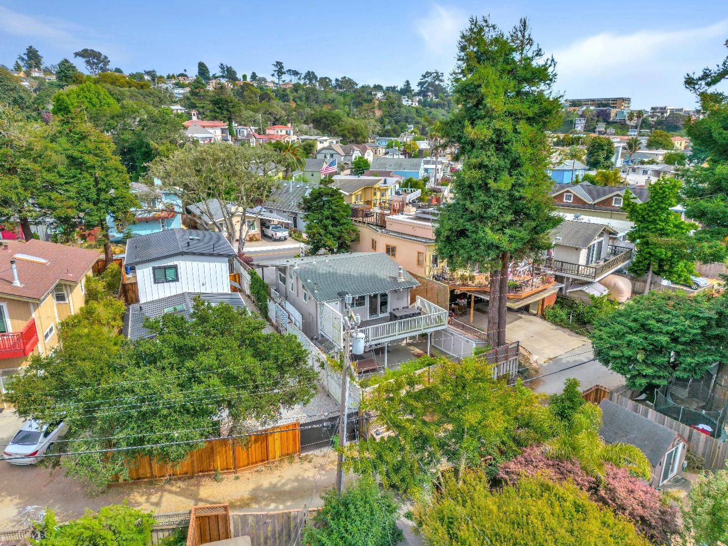 225 Treasure Island Drive Aptos, CA 95003 - Photo 51 of 63 an aerial view of residential house with outdoor space and trees all around