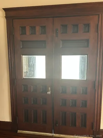 a bathroom with a window