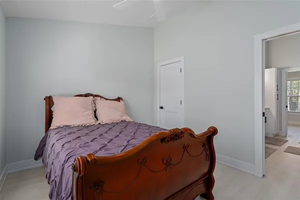 a view of a yard with a tree