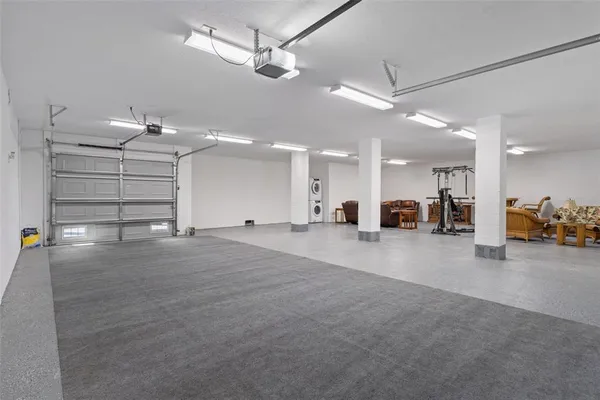 a view of a city with an outdoor space