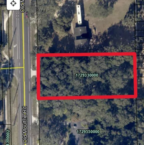 a backyard of a house with lots of plants and large trees