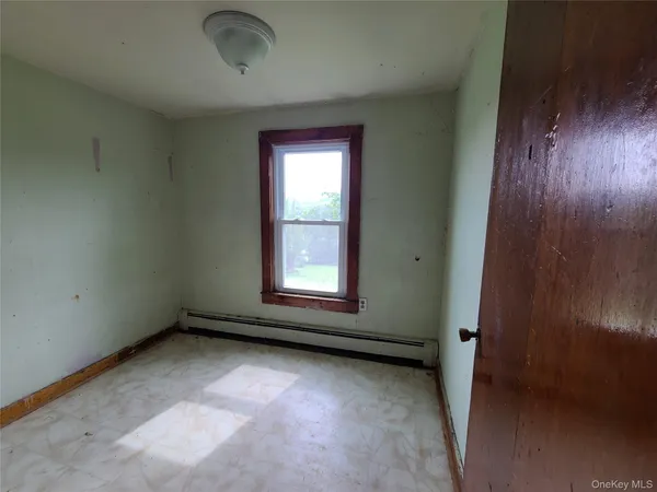 an empty room with a window