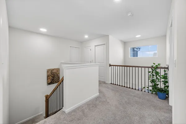 a view of a hallway with entryway