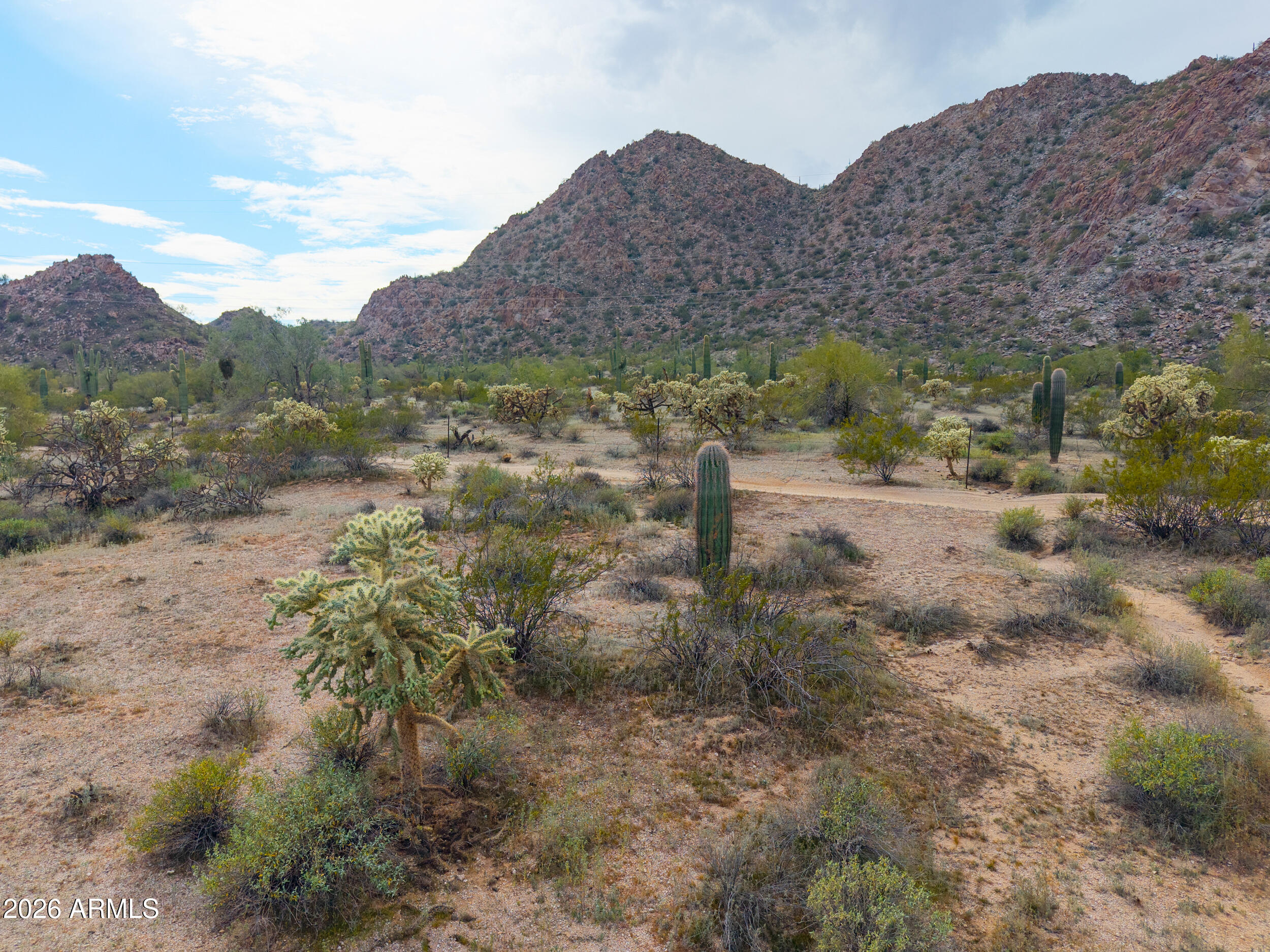 0 West Robin Road Maricopa, AZ 85139 - Photo 3 of 27 a view of a dry field with mountains in the background