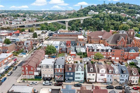 an aerial view of a city