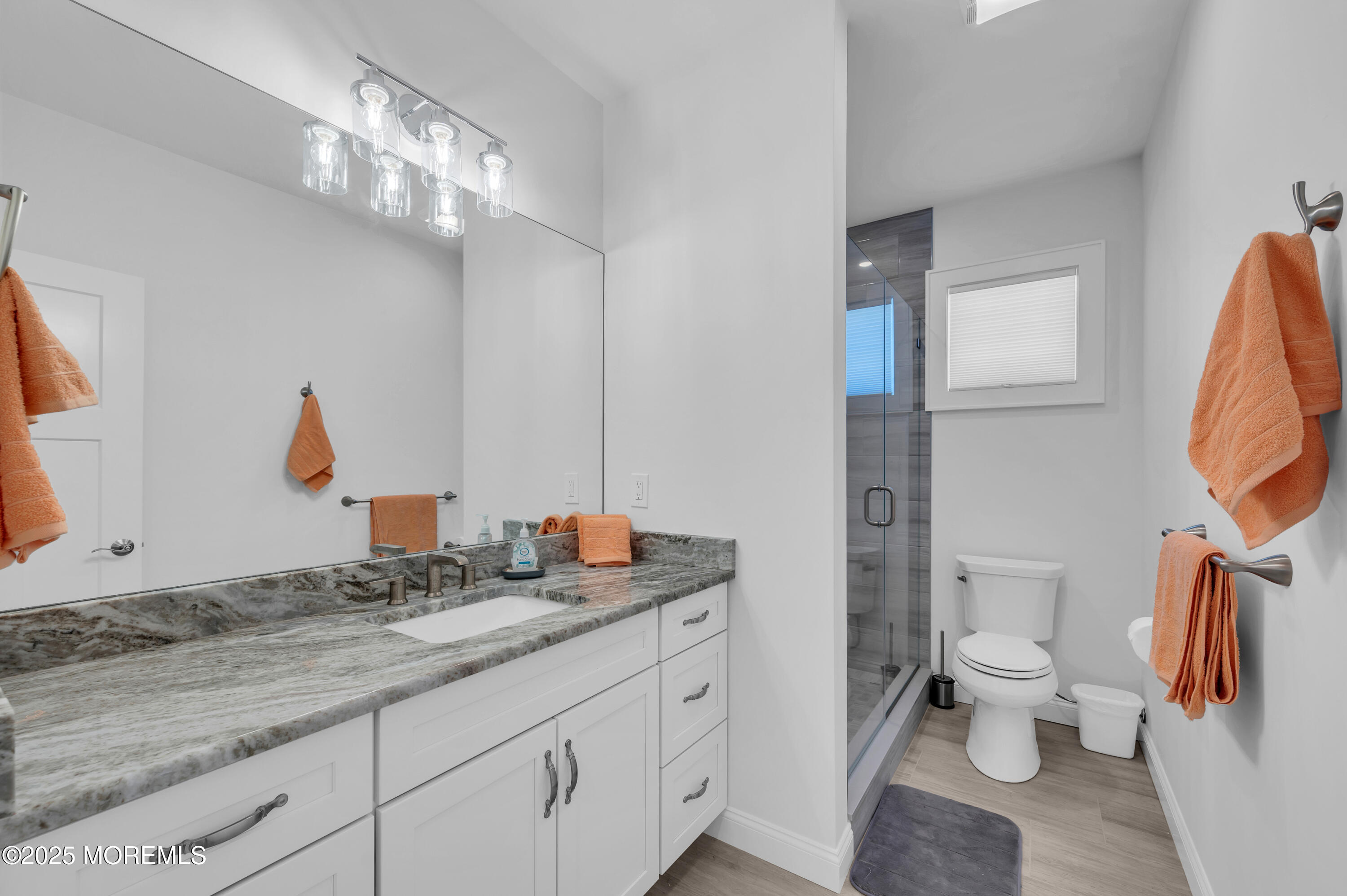 1503 Grand Central Avenue, Unit 2 Lavallette, NJ 08735 - Photo 30 of 47 a bathroom with a sink a toilet and a mirror