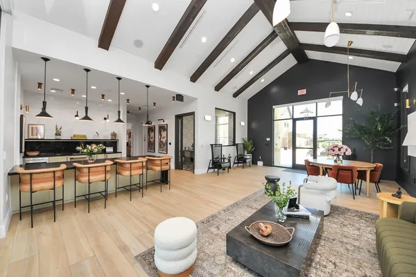 a outdoor space with a large window