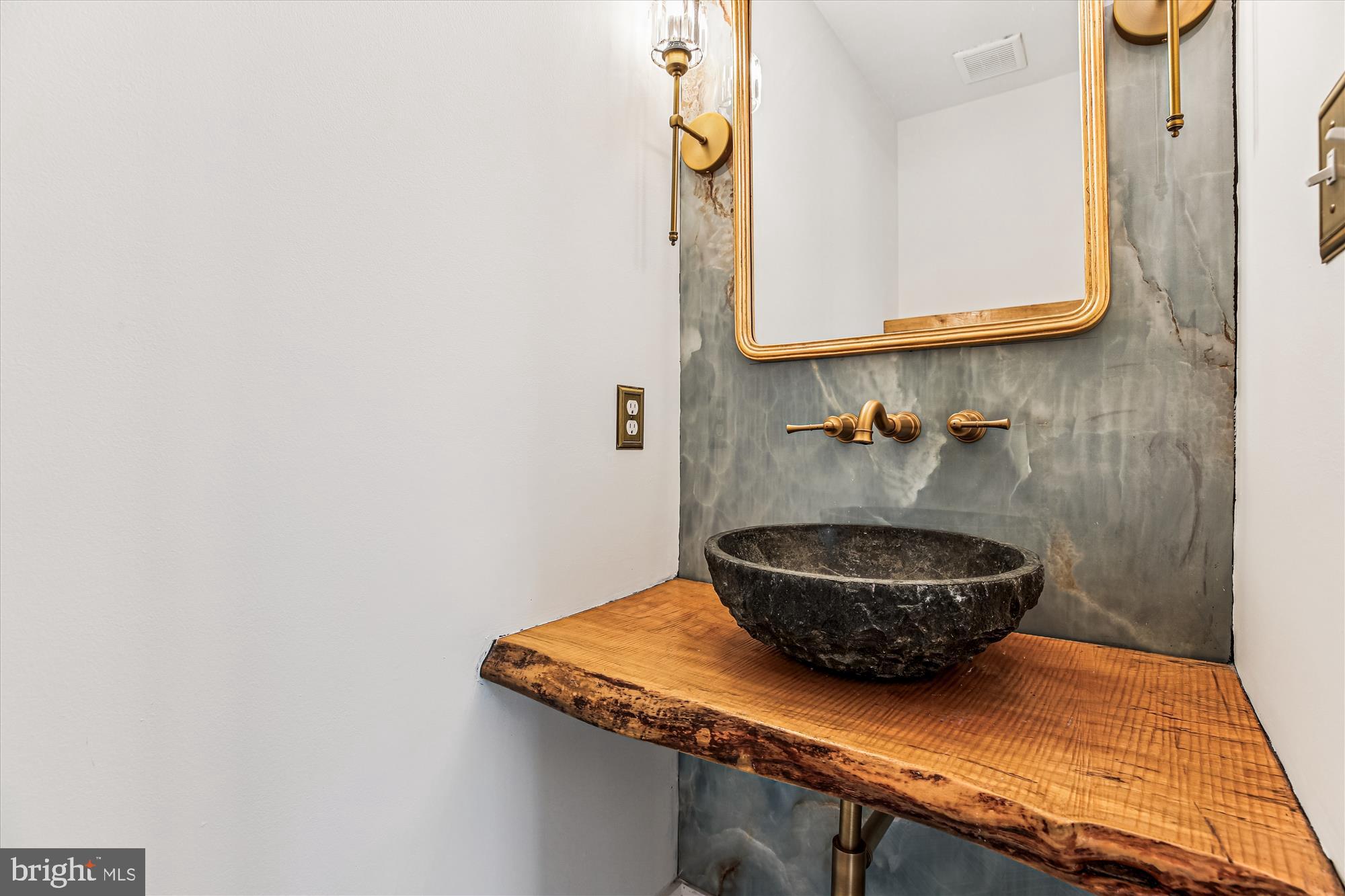 120 Ridgepoint Place Gaithersburg, MD 20878 - Photo 30 of 51 a bathroom with a granite countertop sink and a mirror