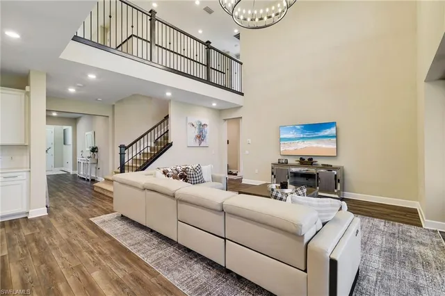 a living room with furniture