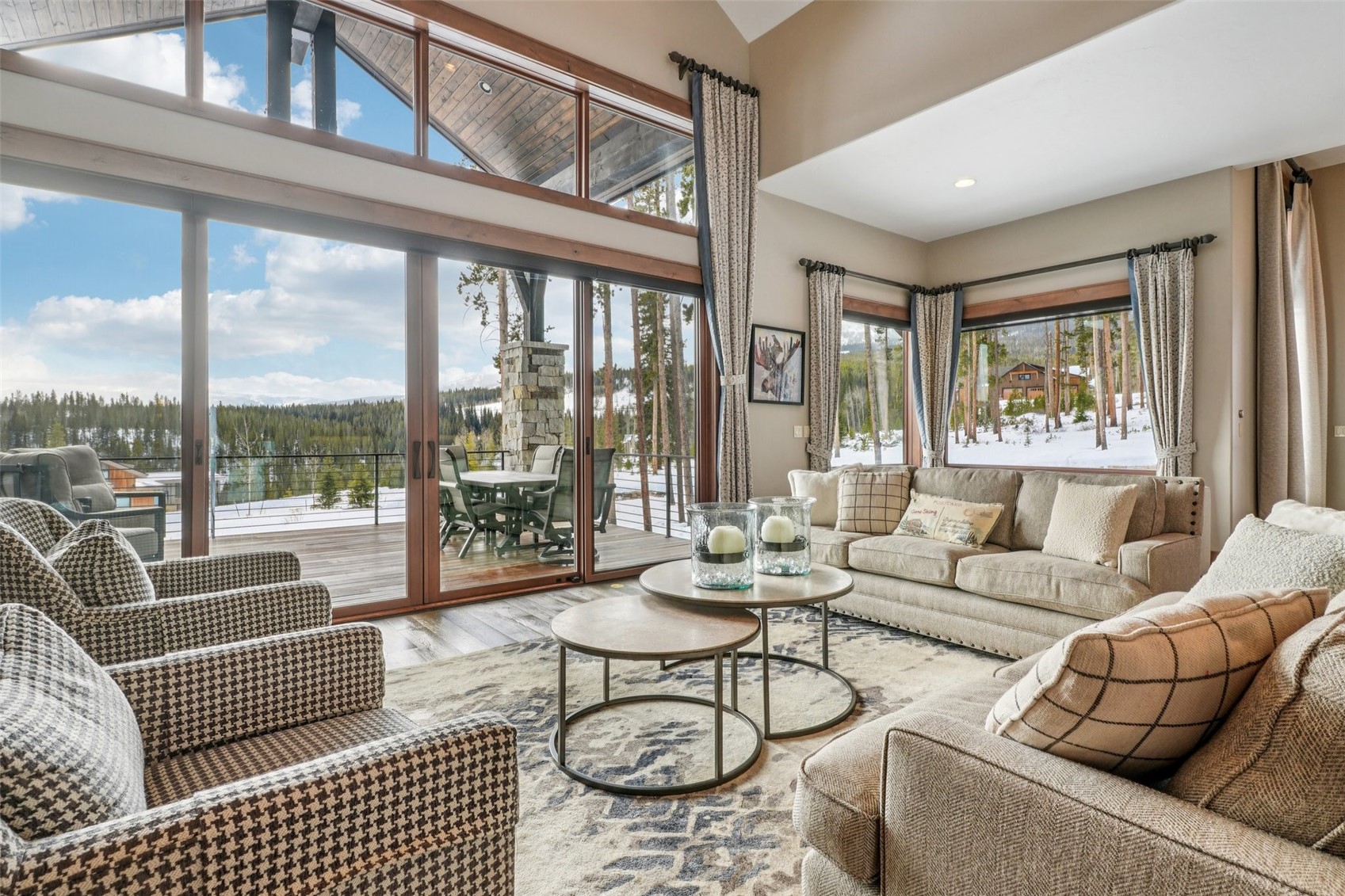 60 Barton Ridge Drive Breckenridge, CO 80424 - Photo 11 of 50 Living area with wood finished floors and vaulted ceiling